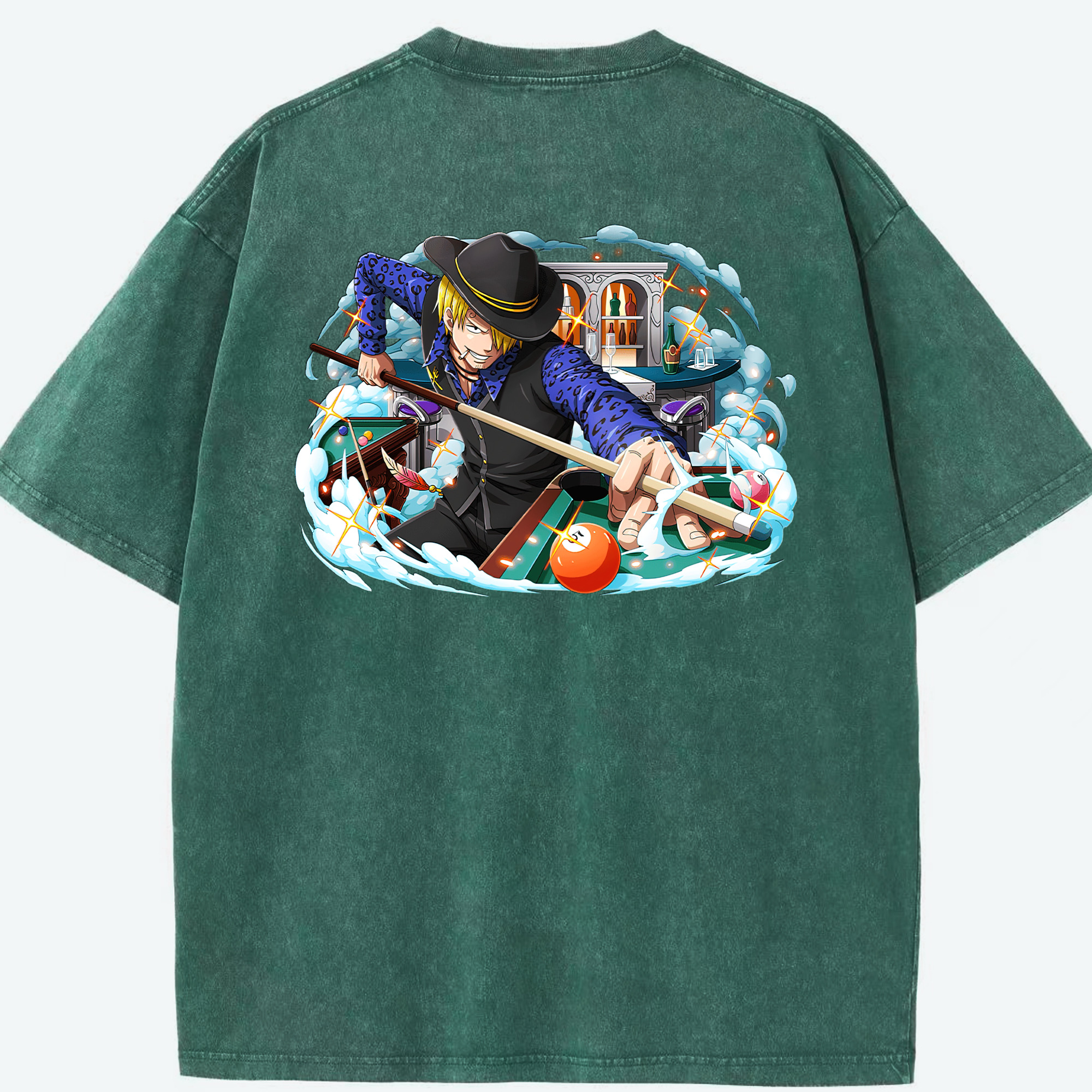 ワンピース サンジ ONE PIECE Sanji 綿100% ヴィンテージ風 半袖Tシャツ（背面プリント）